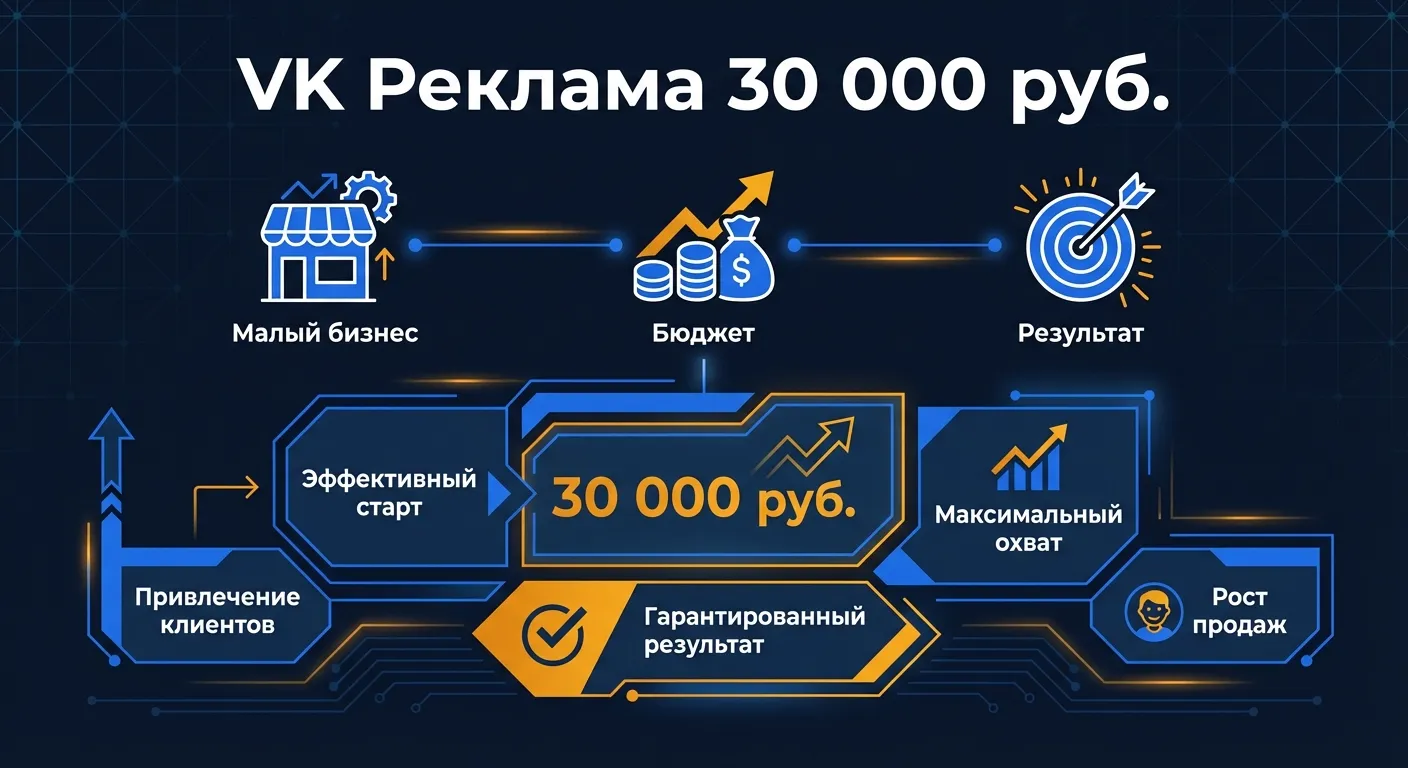 VK Реклама для малого бизнеса: первая кампания на 30 000 рублей